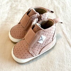 Little Love Bug barefoot Kailee High Tops Leather Shoes blush pink